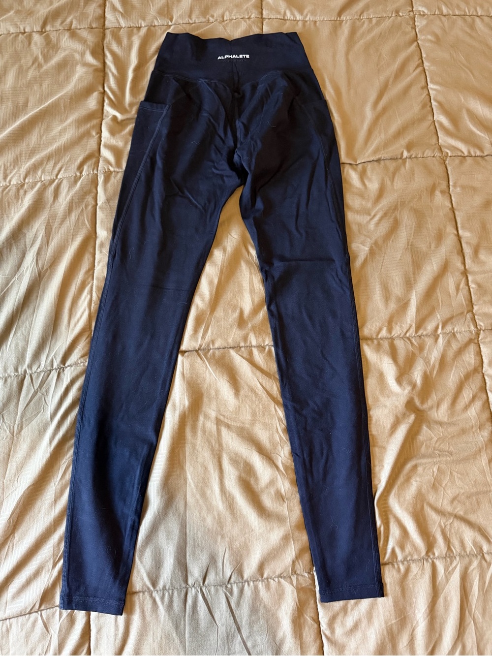 ALPHALLETE: Alphalux Black High-Waist Leggings with Side Pockets